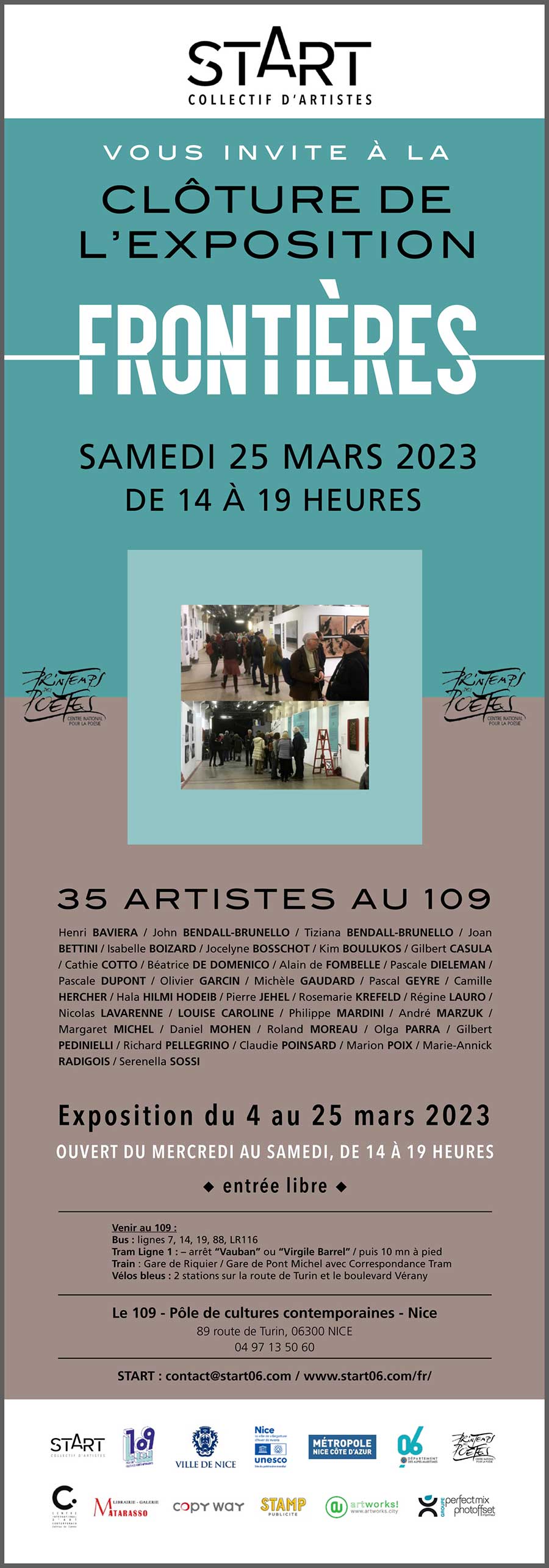 Finissage exposition FRONTIERES au109