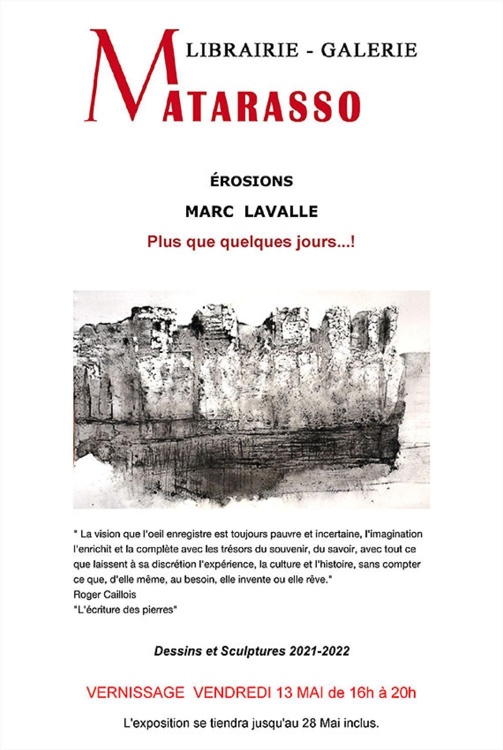 Librairie - Galerie Matarasso : derniers jours exposition Marc Lavalle