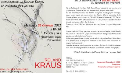 Présentation de la Monographie de Roland KRAUS à la Galerie DEPARDIEU