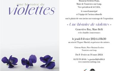 Geneviève ROY, exposition « Une histoire de violettes », Espace Muséal de Tourrette-sur-Loup.
