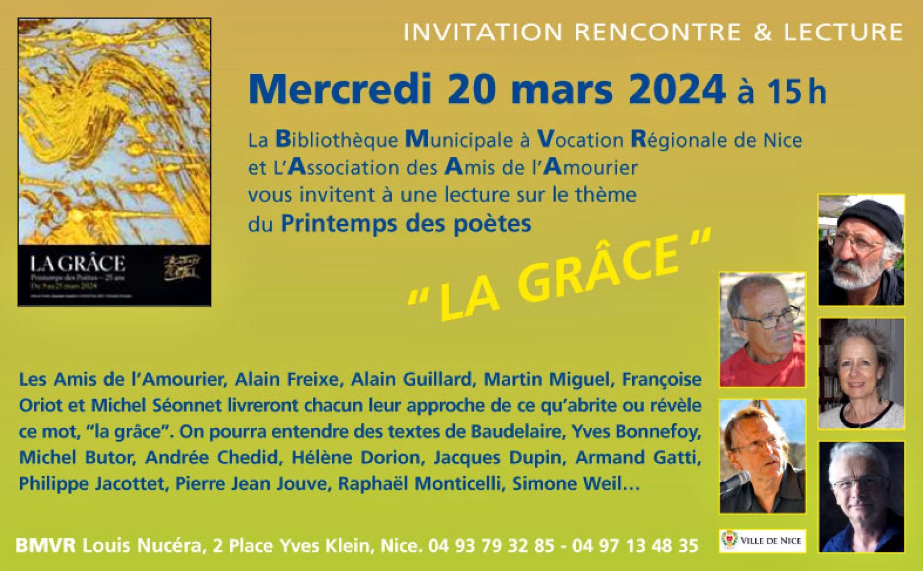 Rencontre & Lecture sur le thème du Printemps des poètes, 