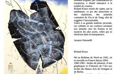Roland KRAUS : exposition «vedanta project» en la Chapelle des Pénitents Blancs de Vence.