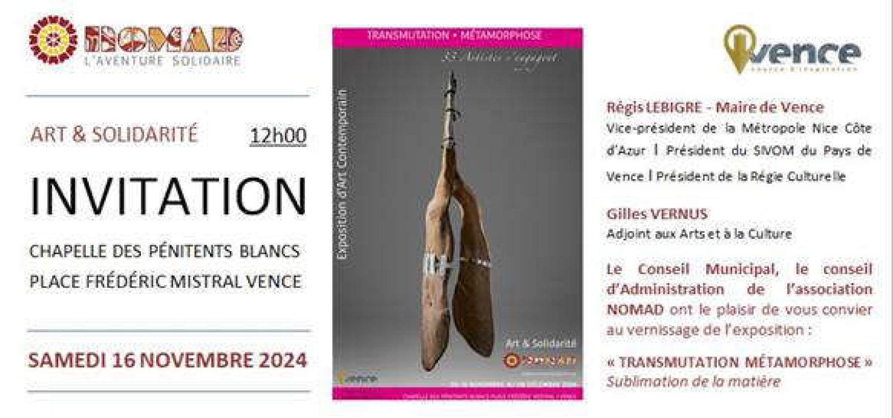 NOMAD EXPOSITION D'ART CONTEMPORAIN du 16 novembre 2024 au 08 décembre 2024