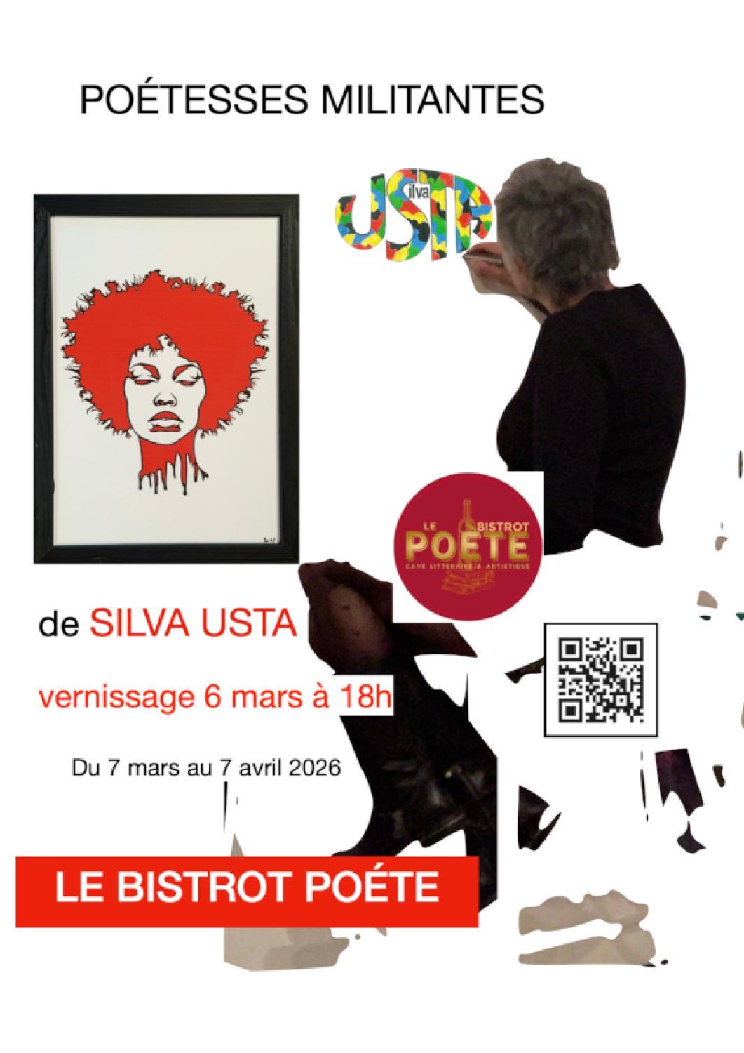 Silva USTA invite au vernissage le 6 mars à 18h au Bistrot Poète Nice