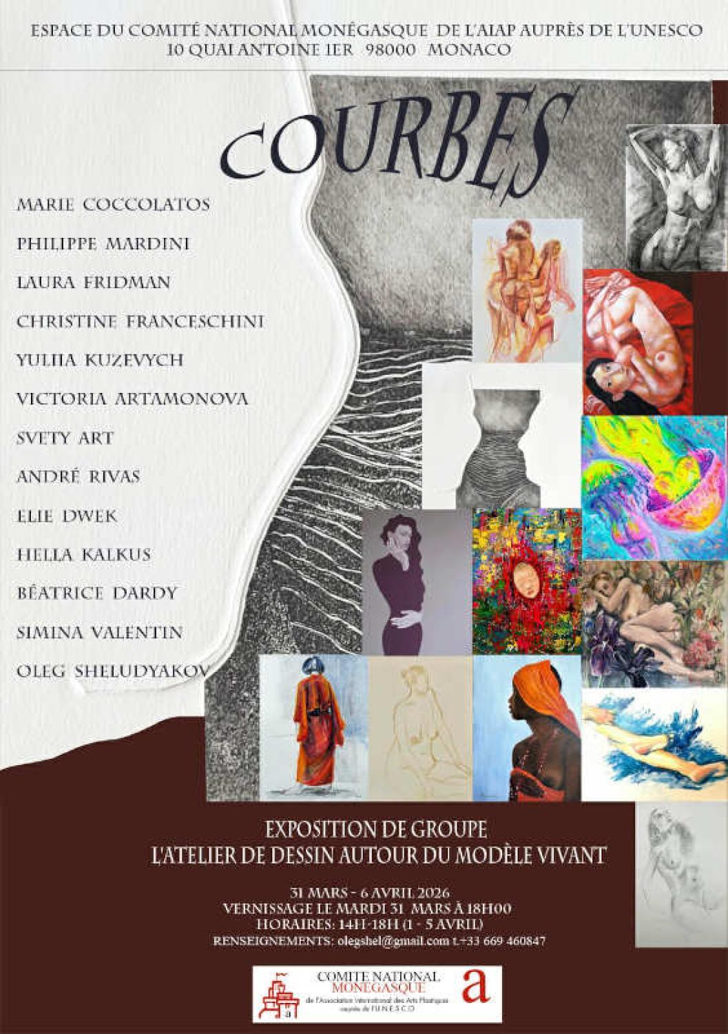 Exposition de Groupe L'Atelier de DESSIN autour du MODELE VIVANT MONACO 