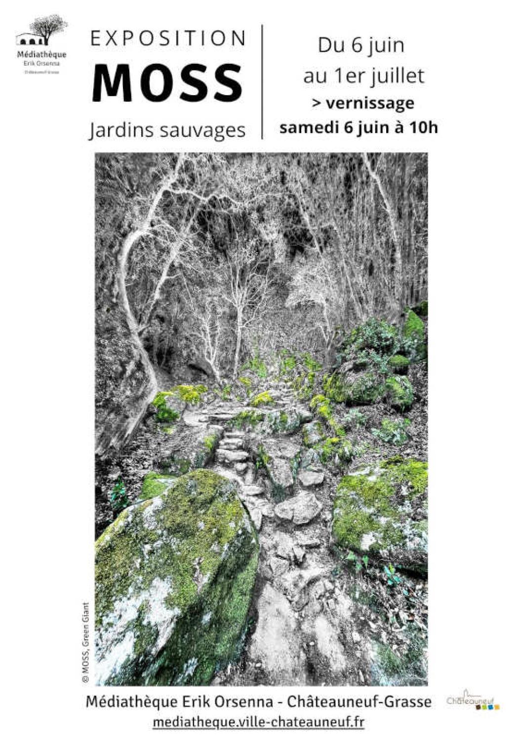 Exposition MOSS du 6 juin au 1 juillet 2026, mediatheque Chateauneuf-Grasse