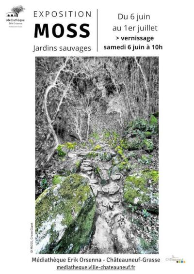 Exposition MOSS du 6 juin au 1 juillet 2026, mediatheque Chateauneuf-Grasse
