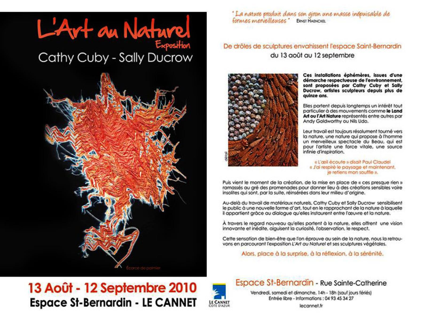 Exposition Saly DUCROW - Cathy CUBY, Espace St-Bernardin Le Cannet