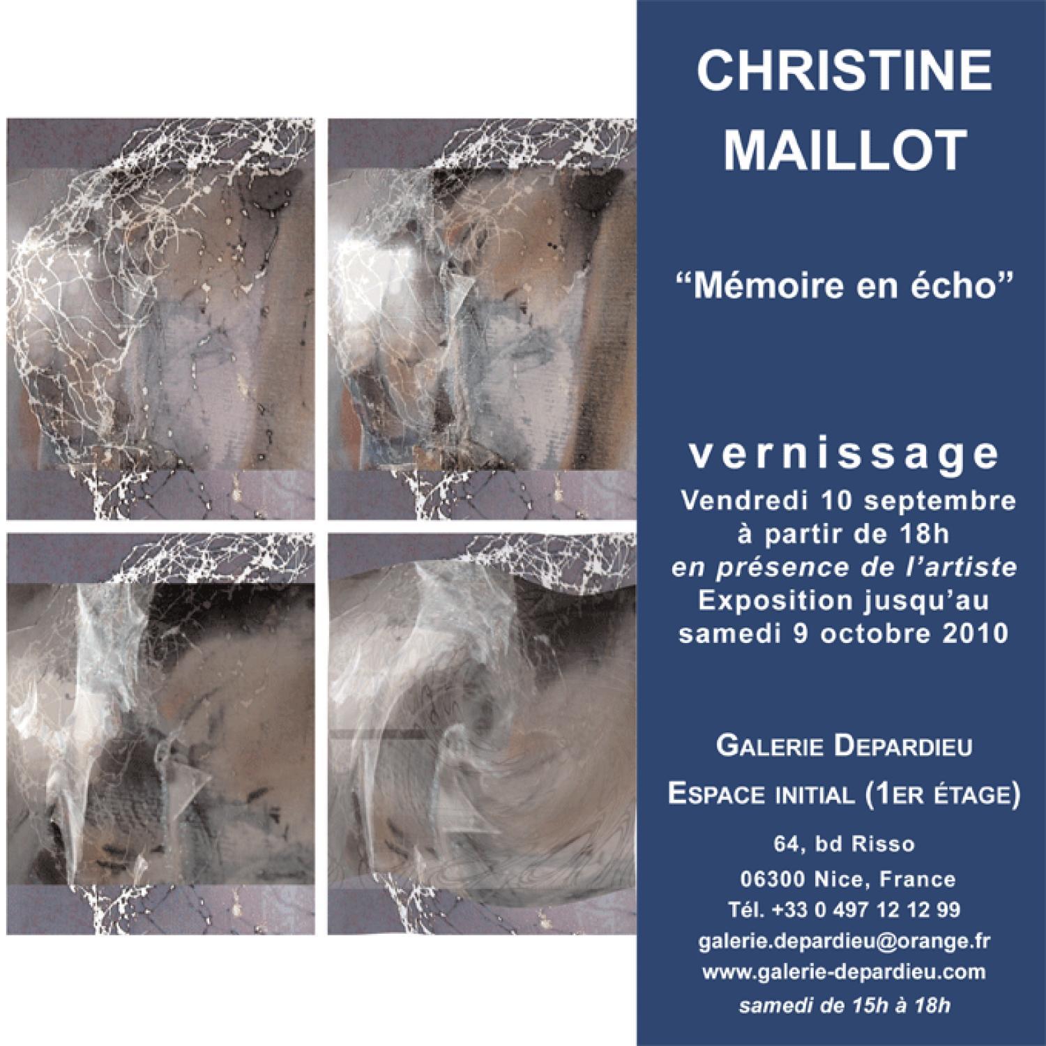 Exposition Christine MAILLOT, Galerie Depardieu - Nice