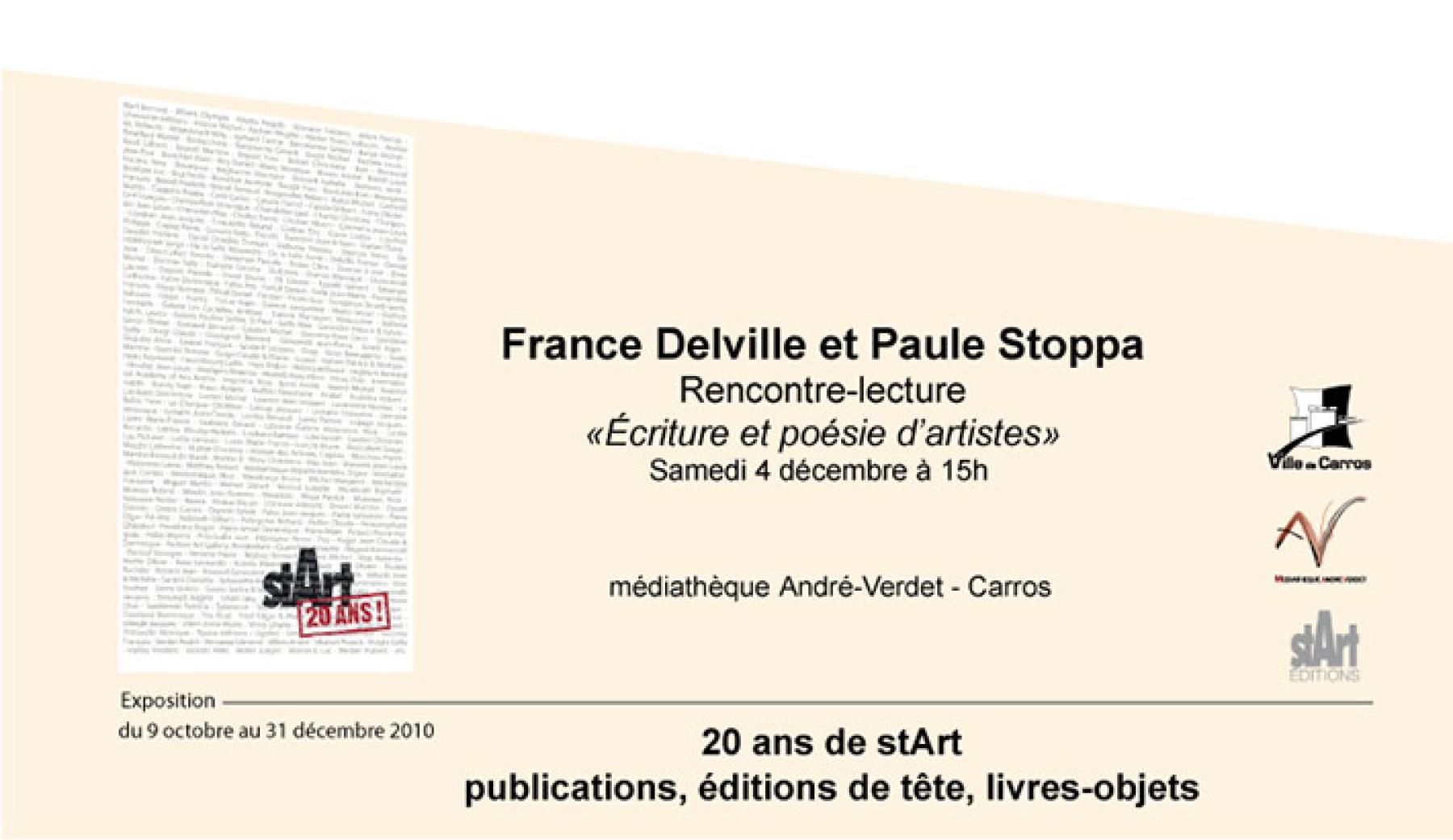 Rencontre-lecture France DELVILLE à Carros, 2010
